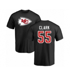 Football Kansas City Chiefs #55 Frank Clark Black Name & Number Logo T-Shirt