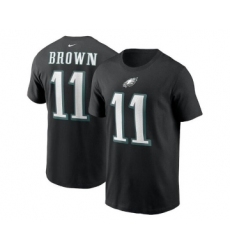 Men's Philadelphia Eagles #11 A. J. Brown 2022 Black Name & Number T-Shirt