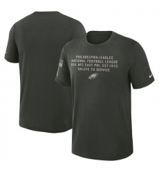 Men's Philadelphia Eagles Dark Green 2025 Salute to Service Sideline Slub Dri-FIT T-Shirt