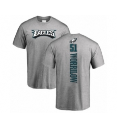 Philadelphia Eagles #51 Paul Worrilow Ash Backer T-Shirt