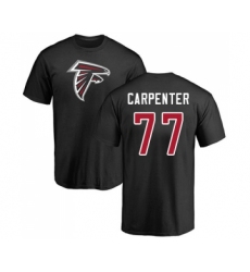 Football Atlanta Falcons #77 James Carpenter Black Name & Number Logo T-Shirt