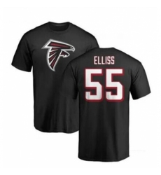 Men's Atlanta Falcons #55 Kaden Elliss Black T Shirt