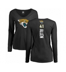 Football Women's Jacksonville Jaguars #41 Josh Allen Black Backer Slim Fit Long Sleeve T-Shirt