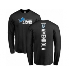 Football Detroit Lions #12 Danny Amendola Black Backer Long Sleeve T-Shirt