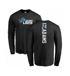 Football Detroit Lions #24 Andrew Adams Black Backer Long Sleeve T-Shirt