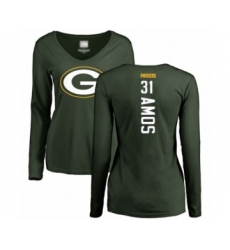 Football Women's Green Bay Packers #31 Adrian Amos Green Backer Long Sleeve T-Shirt