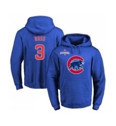 Cubs #3 David Ross Blue 2016 World Series Champions Primary Logo Pullover MLB Hoodie