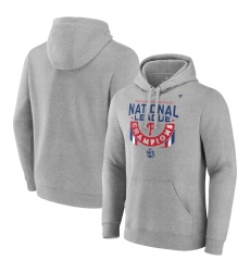 Men's Philadelphia Phillies Fanatics Branded Heather Gray 2022 National League Champions Locker Room Pullover Hoodie