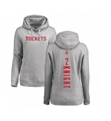 NBA Women's Nike Houston Rockets #2 Brandon Knight Ash Backer Pullover Hoodie