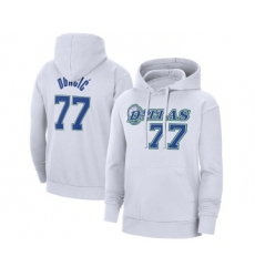 Men's Dallas Mavericks #77 Luka Doncic White Pullover Hoodie