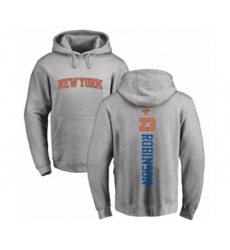 Basketball New York Knicks #23 Mitchell Robinson Ash Backer Pullover Hoodie