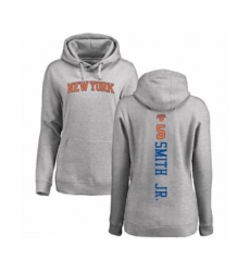 Basketball Women's New York Knicks #5 Dennis Smith Jr. Ash Backer Pullover Hoodie