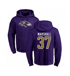 Football Baltimore Ravens #37 Iman Marshall Purple Name & Number Logo Pullover Hoodie