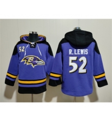 Men's Baltimore Ravens #52 Ray Lewis Ageless Must-Have Lace-Up Pullover Hoodie