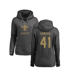 Football Women's New Orleans Saints #41 Alvin Kamara Ash One Color Pullover Hoodie