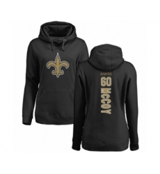 Football Women's New Orleans Saints #60 Erik McCoy Black Backer Pullover Hoodie