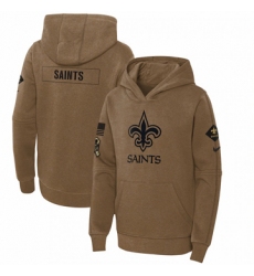 Youth New Orleans Saints Nike Brown 2023 Salute to Service Club Fleece Pullover Hoodie