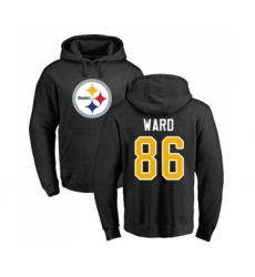 Football Pittsburgh Steelers #86 Hines Ward Black Name & Number Logo Pullover Hoodie