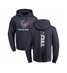 Football Houston Texans #75 Matt Kalil Navy Blue Backer Pullover Hoodie