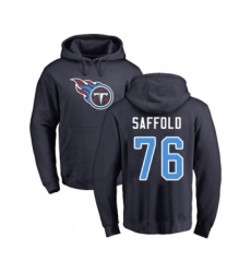 Football Tennessee Titans #76 Rodger Saffold Navy Blue Name & Number Logo Pullover Hoodie