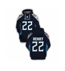 Men's Tennessee Titans #22 Derrick Henry 2021 Navy Pullover Football Hoodie