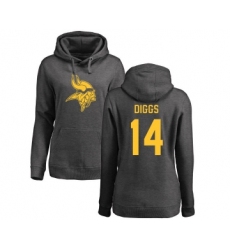 Football Women's Minnesota Vikings #14 Stefon Diggs Ash One Color Pullover Hoodie