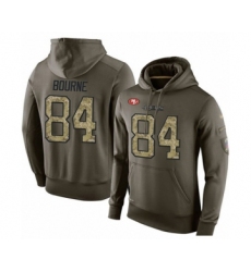 Football Men's San Francisco 49ers #84 Kendrick Bourne Green Salute To Service Pullover Hoodie