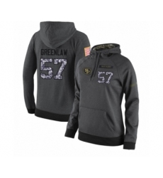 Football Women's San Francisco 49ers #57 Dre Greenlaw Stitched Black Anthracite Salute to Service Player Performance Hoodie