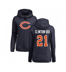 Football Women's Chicago Bears #21 Ha Clinton-Dix Navy Blue Name & Number Logo Pullover Hoodie
