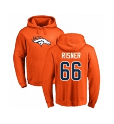 Football Denver Broncos #66 Dalton Risner Orange Name & Number Logo Pullover Hoodie