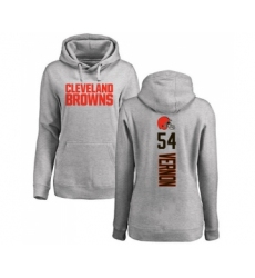 Football Women's Cleveland Browns #54 Olivier Vernon Ash Backer Pullover Hoodie