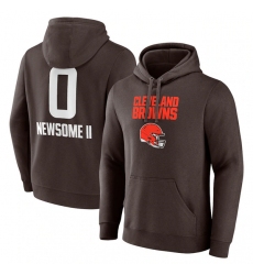 Men's Cleveland Browns #0 Greg Newsome II Brown Team Wordmark Player Name & Number Pullover Hoodie