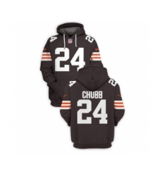Men's Cleveland Browns #24 Nick Chubb 2021 New Brown Pullover Football Hoodie
