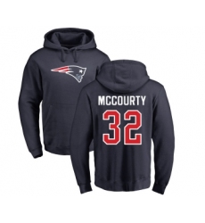 Football New England Patriots #32 Devin McCourty Navy Blue Name & Number Logo Pullover Hoodie