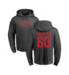 Football New England Patriots #60 David Andrews Ash One Color Pullover Hoodie