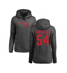 Football Women's New England Patriots #54 Tedy Bruschi Ash One Color Pullover Hoodie
