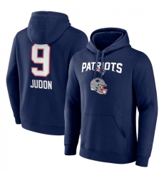Men's New England Patriots #9 Matthew Judon Navy Team Wordmark Player Name & Number Pullover Hoodie