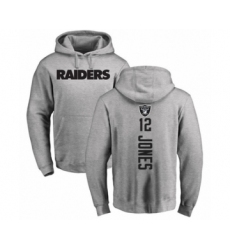 Football Oakland Raiders #12 Zay Jones Ash Backer Pullover Hoodie