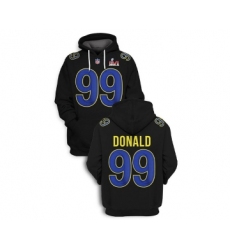 Men's Los Angeles Rams #99 Aaron Donald 2022 Black Super Bowl LVI Pullover Hoodie