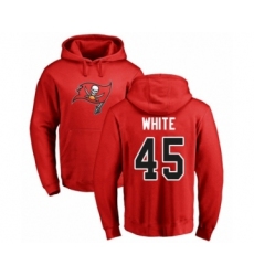 Football Tampa Bay Buccaneers #45 Devin White Red Name & Number Logo Pullover Hoodie