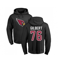 Football Arizona Cardinals #76 Marcus Gilbert Black Name & Number Logo Pullover Hoodie
