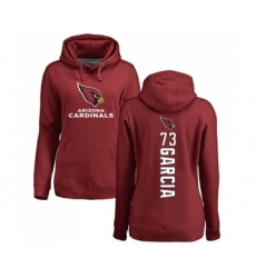 Football Women's Arizona Cardinals #73 Max Garcia Maroon Backer Pullover Hoodie