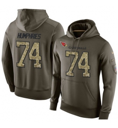NFL Nike Arizona Cardinals #74 D.J. Humphries Green Salute To Service Men Pullover Hoodie