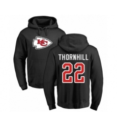 Football Kansas City Chiefs #22 Juan Thornhill Black Name & Number Logo Pullover Hoodie