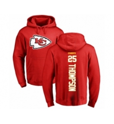 Football Kansas City Chiefs #25 Darwin Thompson Red Backer Pullover Hoodie