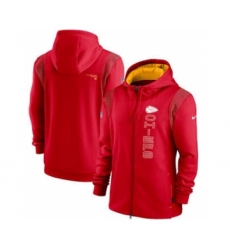 Men's Kansas City Chiefs 2021 Red Sideline Team Performance Full-Zip Hoodie