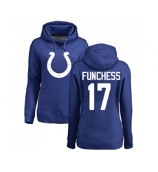 Football Women's Indianapolis Colts #17 Devin Funchess Royal Blue Name & Number Logo Pullover Hoodie