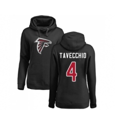 Football Women's Atlanta Falcons #4 Giorgio Tavecchio Black Name & Number Logo Pullover Hoodie