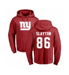 Football New York Giants #86 Darius Slayton Red Name & Number Logo Pullover Hoodie