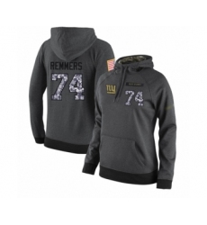 Football Women's New York Giants #74 Mike Remmers Stitched Black Anthracite Salute to Service Player Performance Hoodie